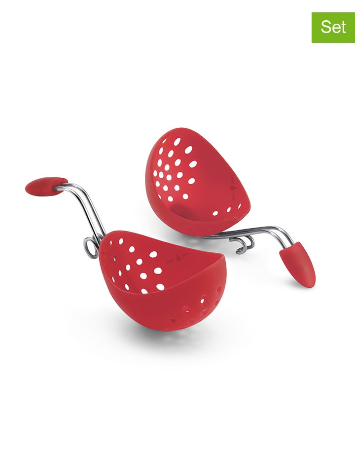 Cuisipro 2er-Set: Eierpochierer in Rot - (B)10 x (H)5 x (T)16,5 cm günstig kaufen onesize