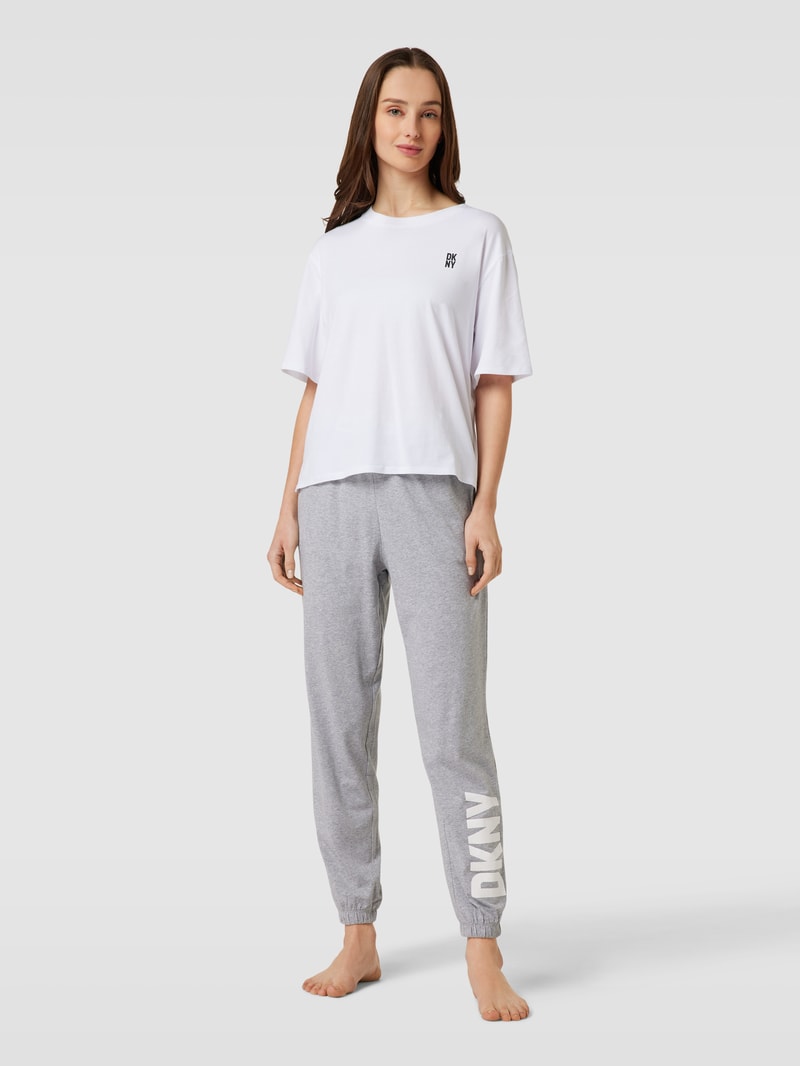 Pyjama-Hose mit Logo-Bund Modell 'Sleep Jogger' in mittelgrau