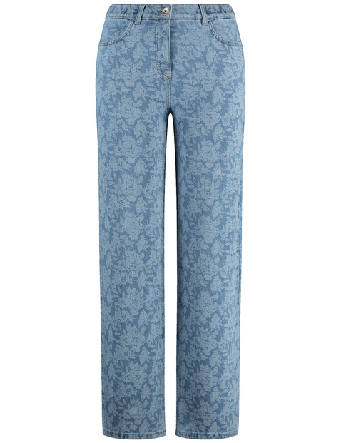 Weite Jeans mit Spitzen-Druck Carlotta