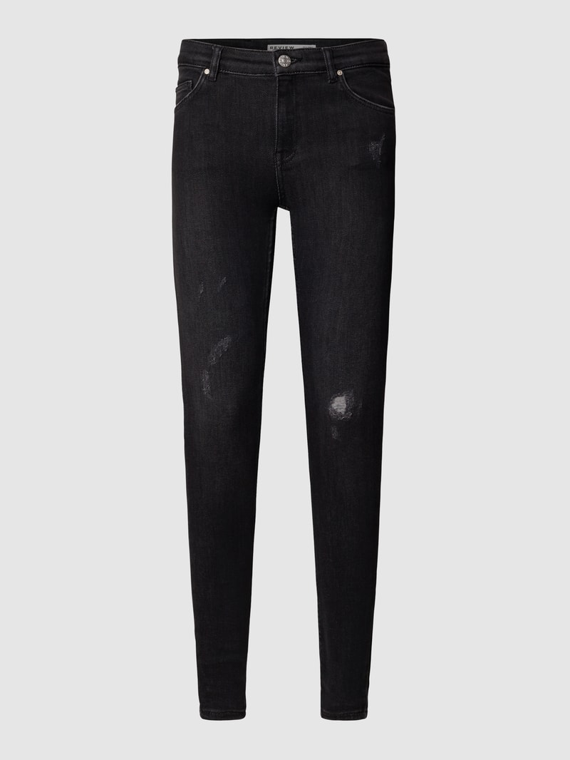 Skinny Fit Jeans mit Stretch-Anteil in schwarz