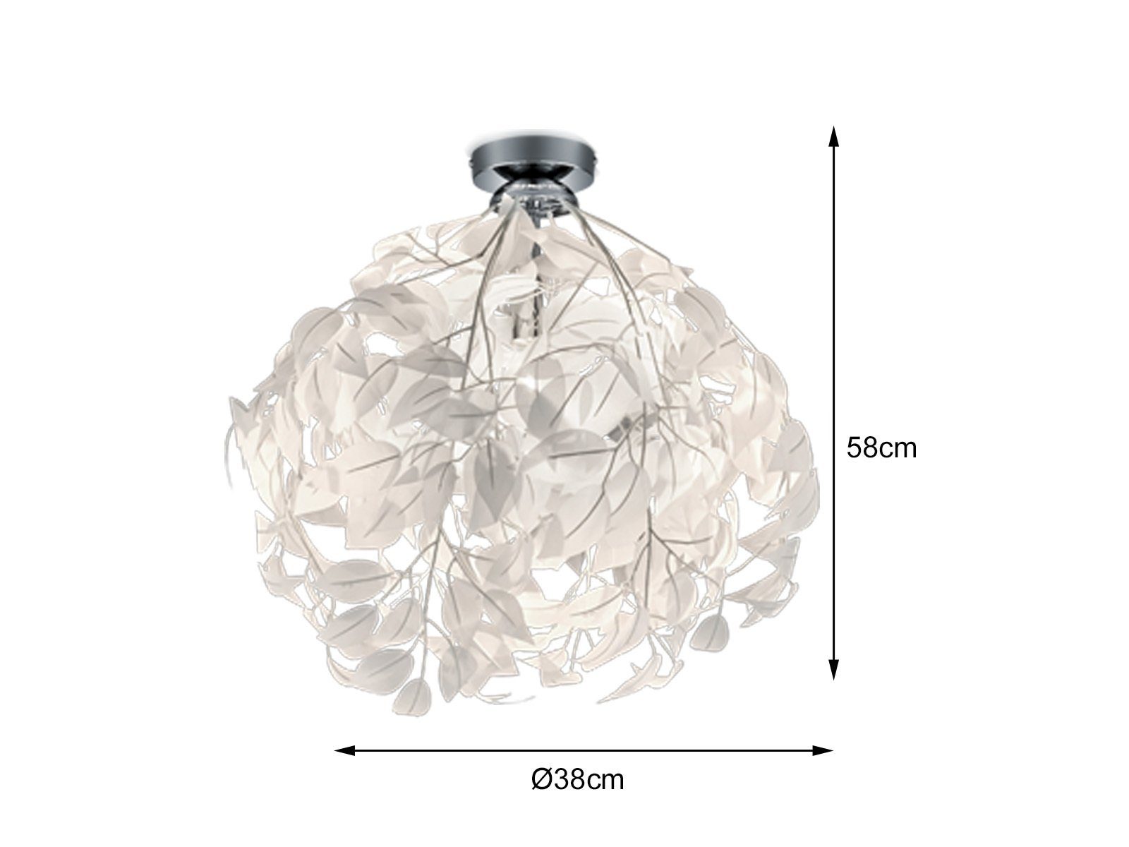 meineWunschleuchte LED Deckenleuchte, Dimmfunktion, LED wechselbar, Warmweiß, Ausgefallene stylische Designer-lampen für über-n Esstisch Weiß, Ø38cm