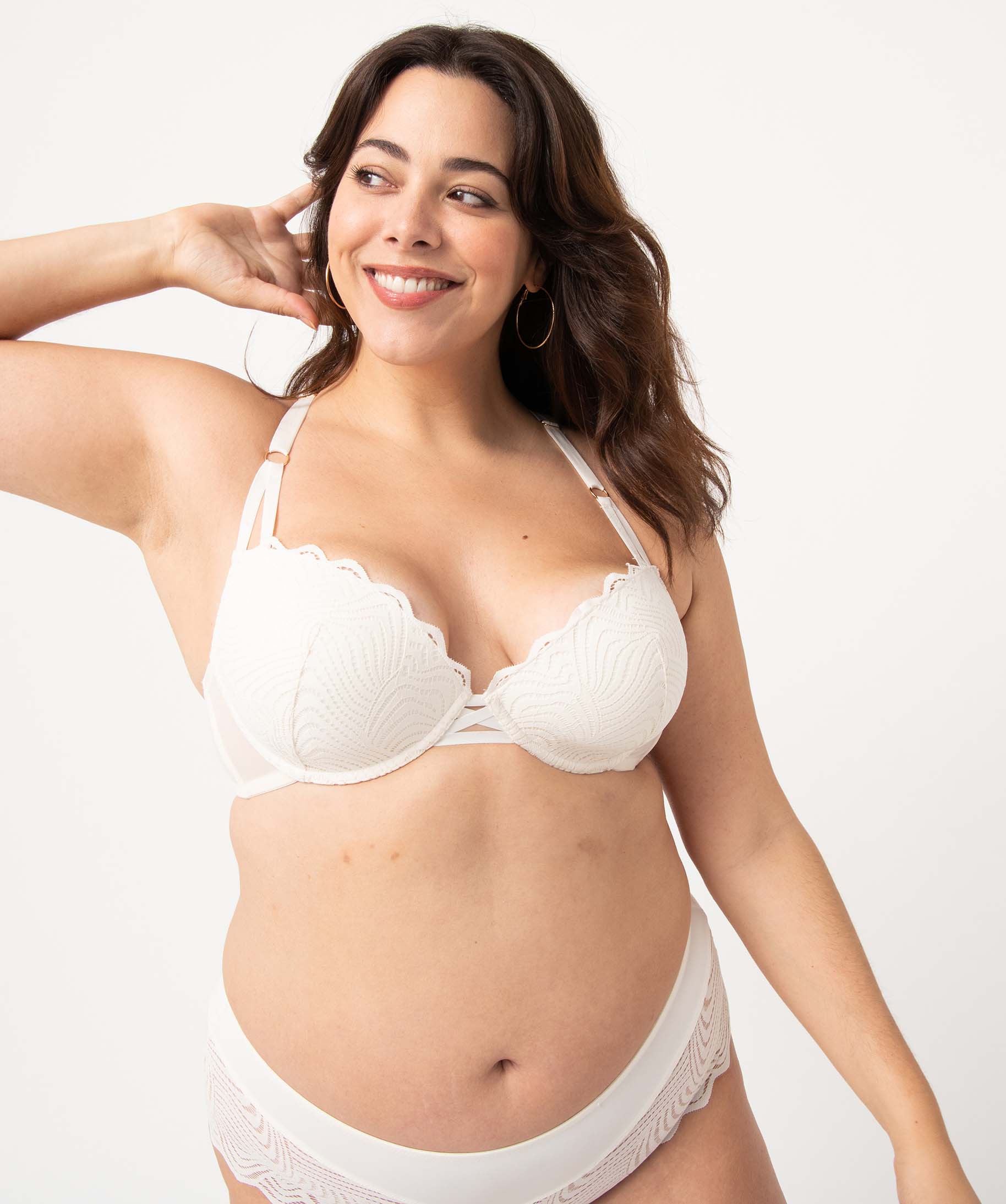 Soutien-gorge femme grande taille à bonnets moussés emboit... ecru | GEMO