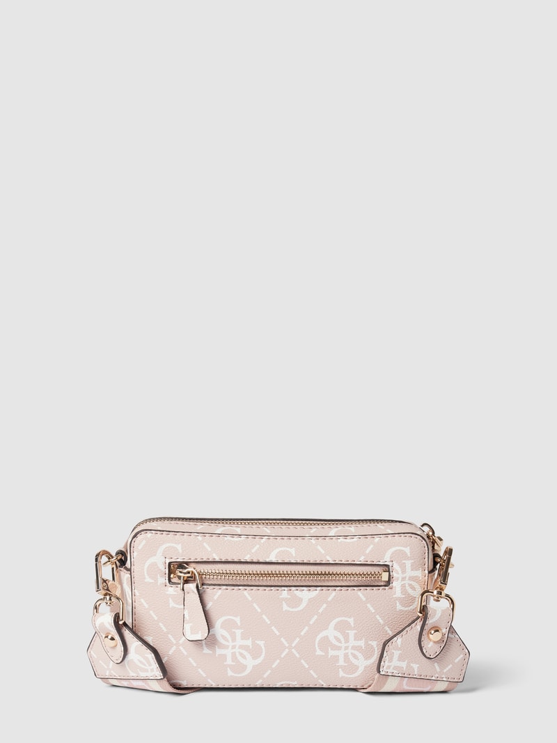 Camera Bag mit Allover-Logo Modell 'REA' in rosa