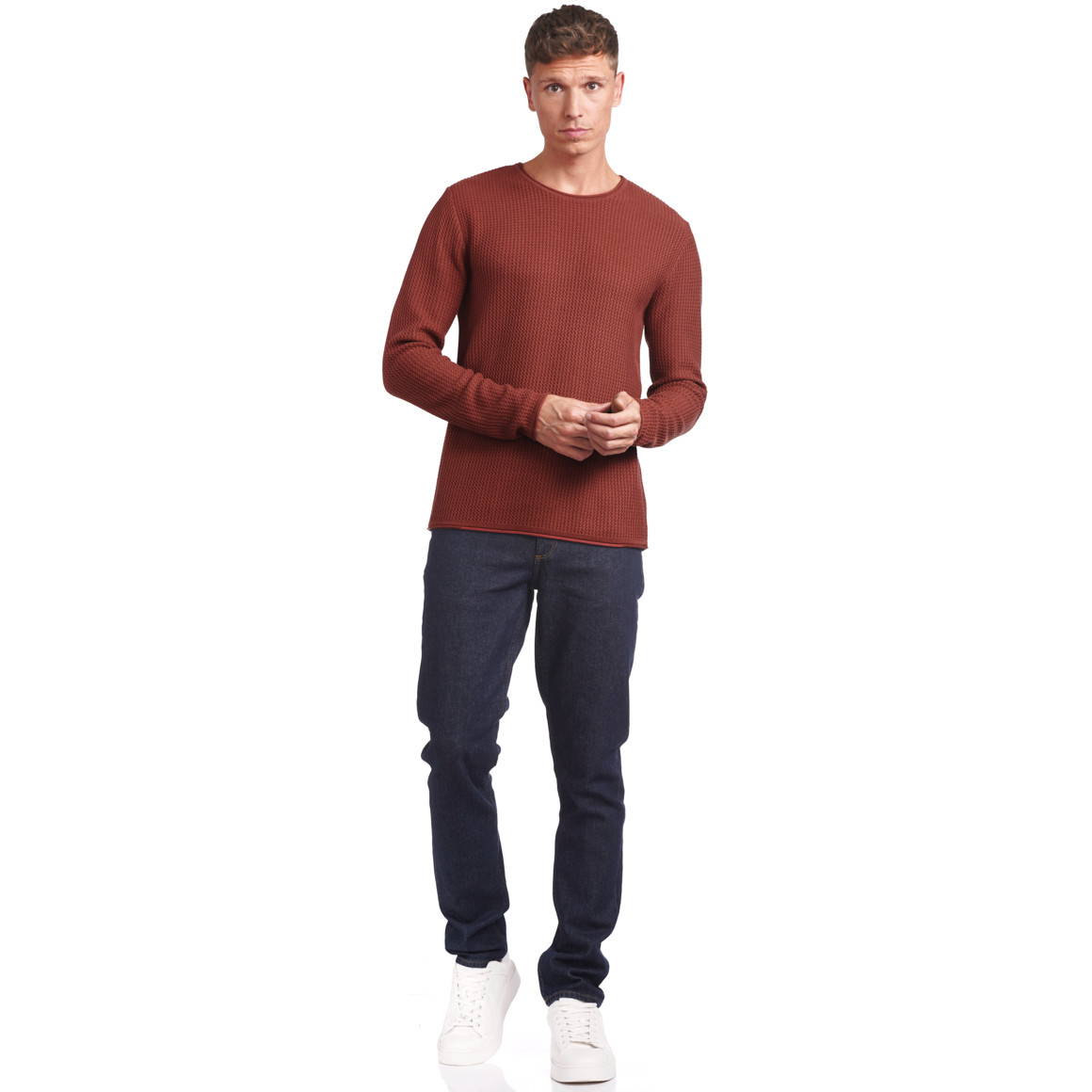 Herren Strickpullover mit Wellen-Struktur