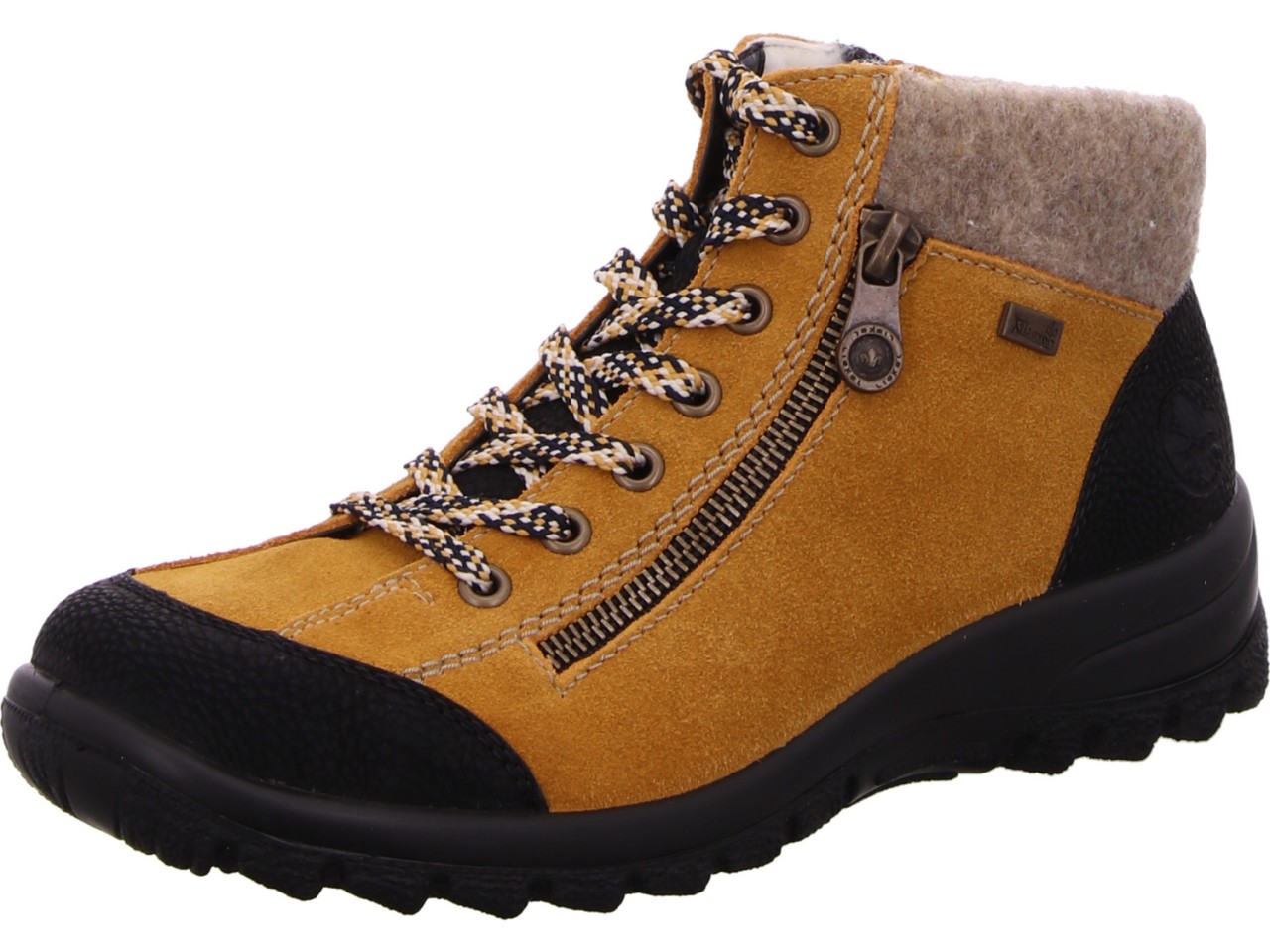 RIEKER Schnür-Stiefeletten gelb