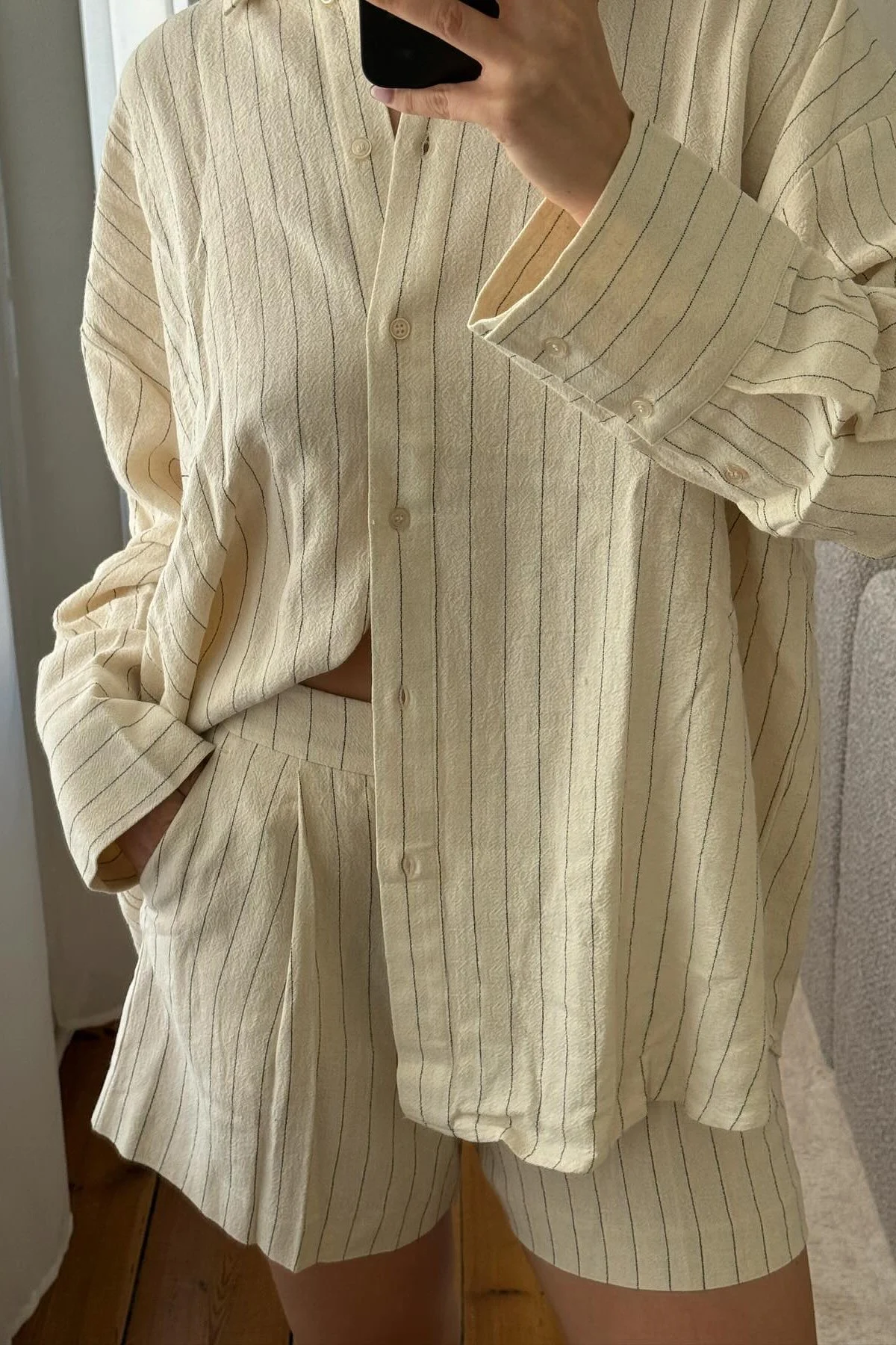 Oversize-Hemd aus Leinenmischung