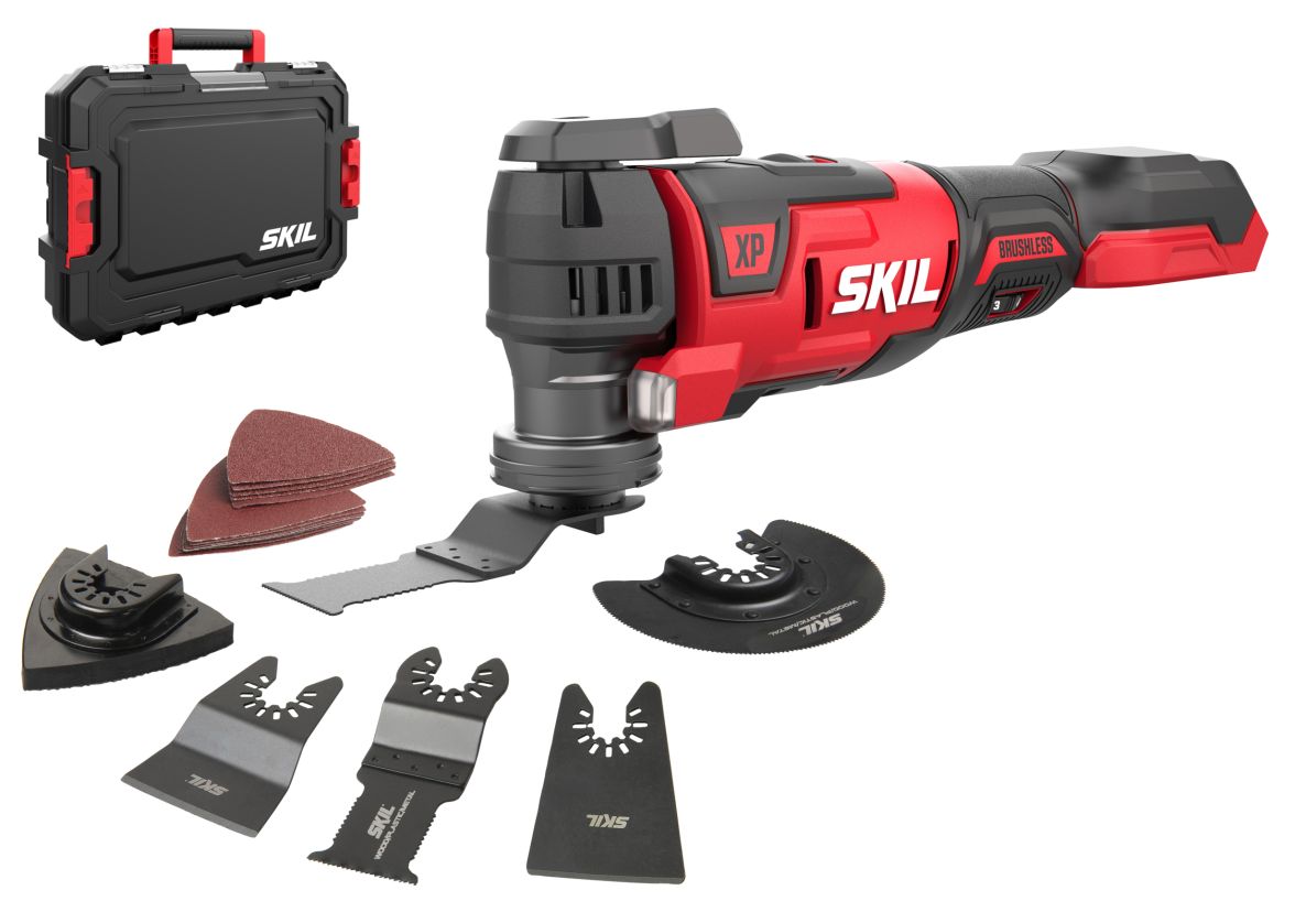 SKIL MF1E3650JA daugiafunkcis įrankis 20 V bešepetėlinis be akumuliatorių ir įkroviklio, dėkle su priedais