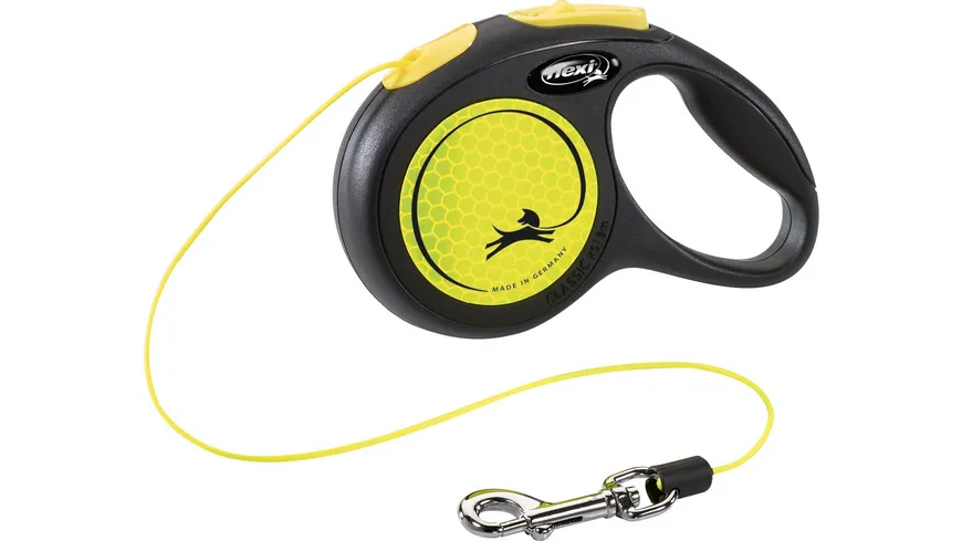 flexi Seil-Leine New Neon schwarz/ neongelb XS 3 m Hundezubehör