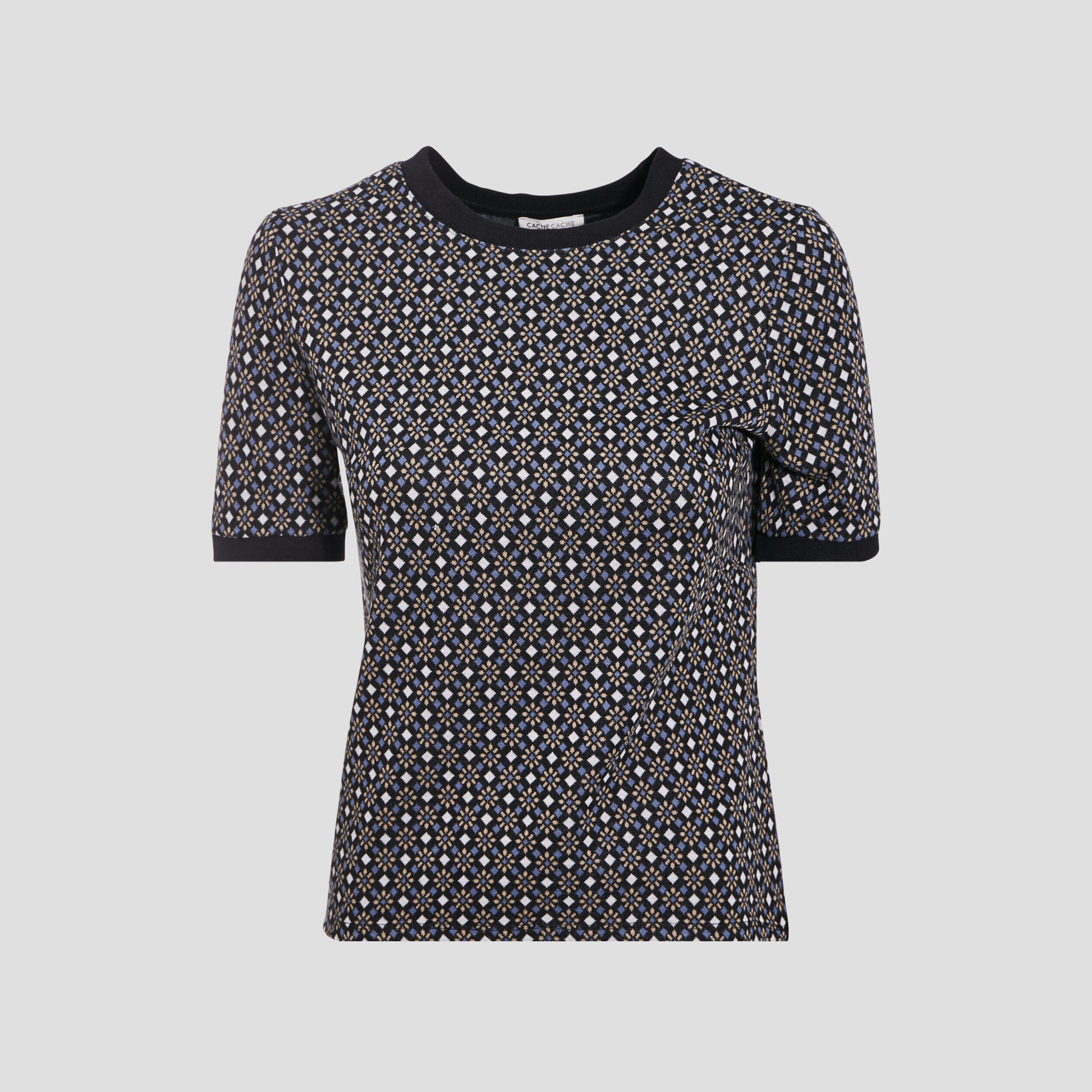 Sweat manches courtes bleu marine femme | Cache Cache