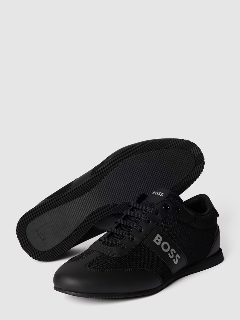 Sneaker mit Label-Print in metallic Modell 'Rusham' in schwarz