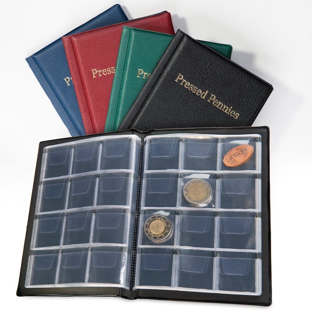 MC.Sammler Sammleretui Münzalbum Taschenalbum für 96 Stück Pressed Pennies , Blau