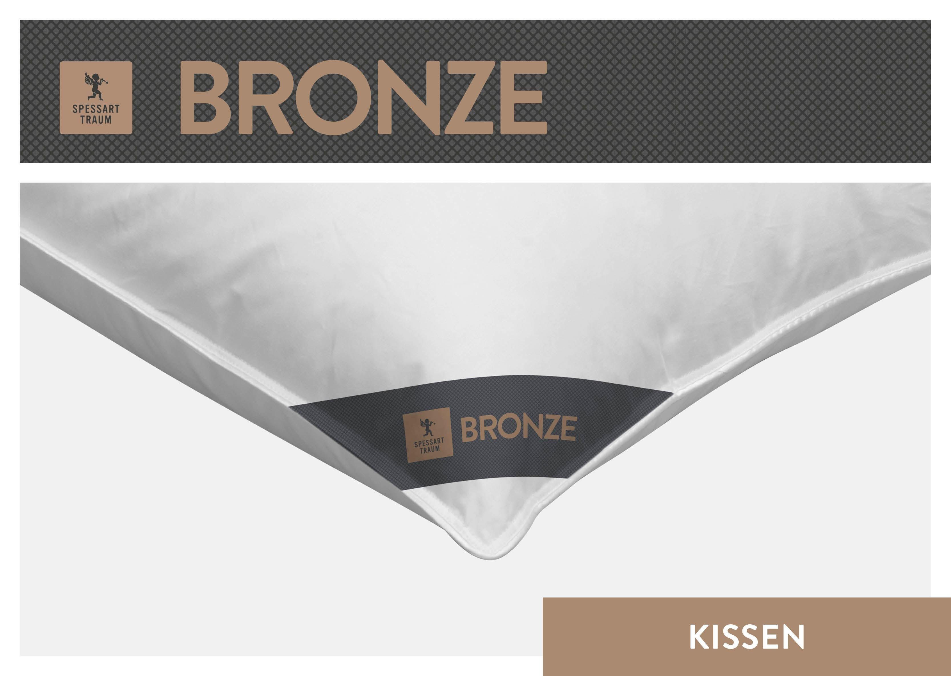 3-Kammer-Kopfkissen Bronze, SPESSARTTRAUM, Füllung: Außen: 90% Daunen,10% Federn; Innen: 100% Federn, Bezug: 100% Baumwolle, hergestellt in Deutschland, allergikerfreundlich