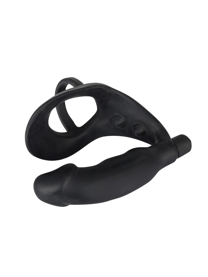 Black Velvets Penisring mit Plug mit Vibration Ring & Vibro Plug in schwarz günstig kaufen 11,3 cm