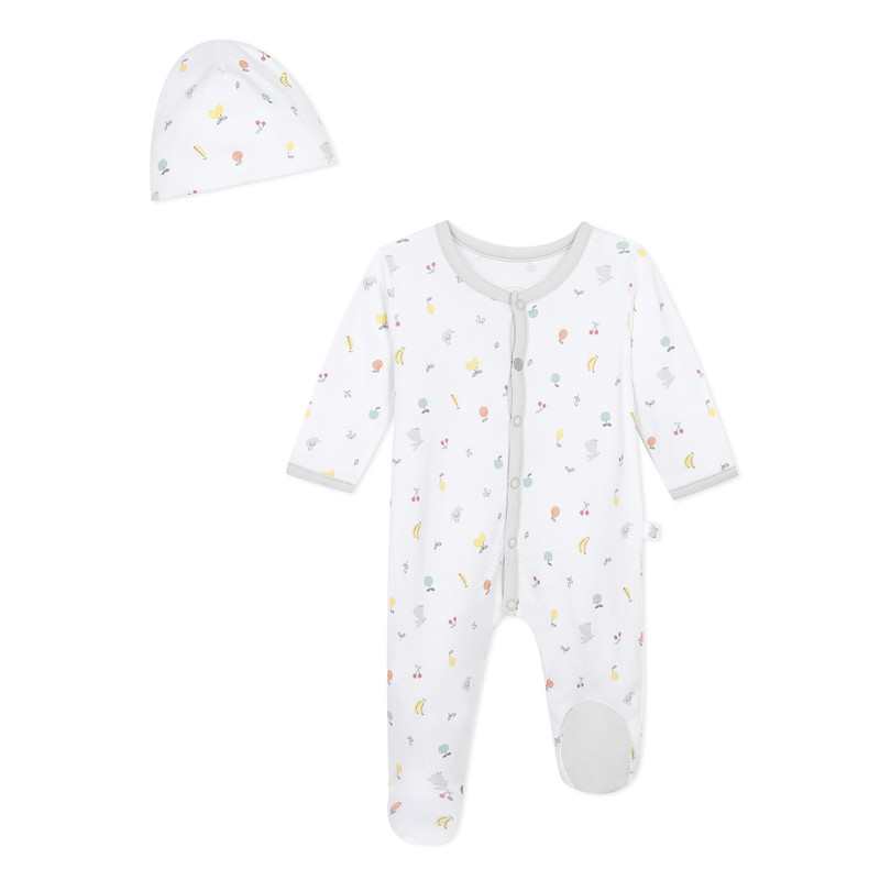 Dors-bien et bonnet à motifs fruits naissance Absorba