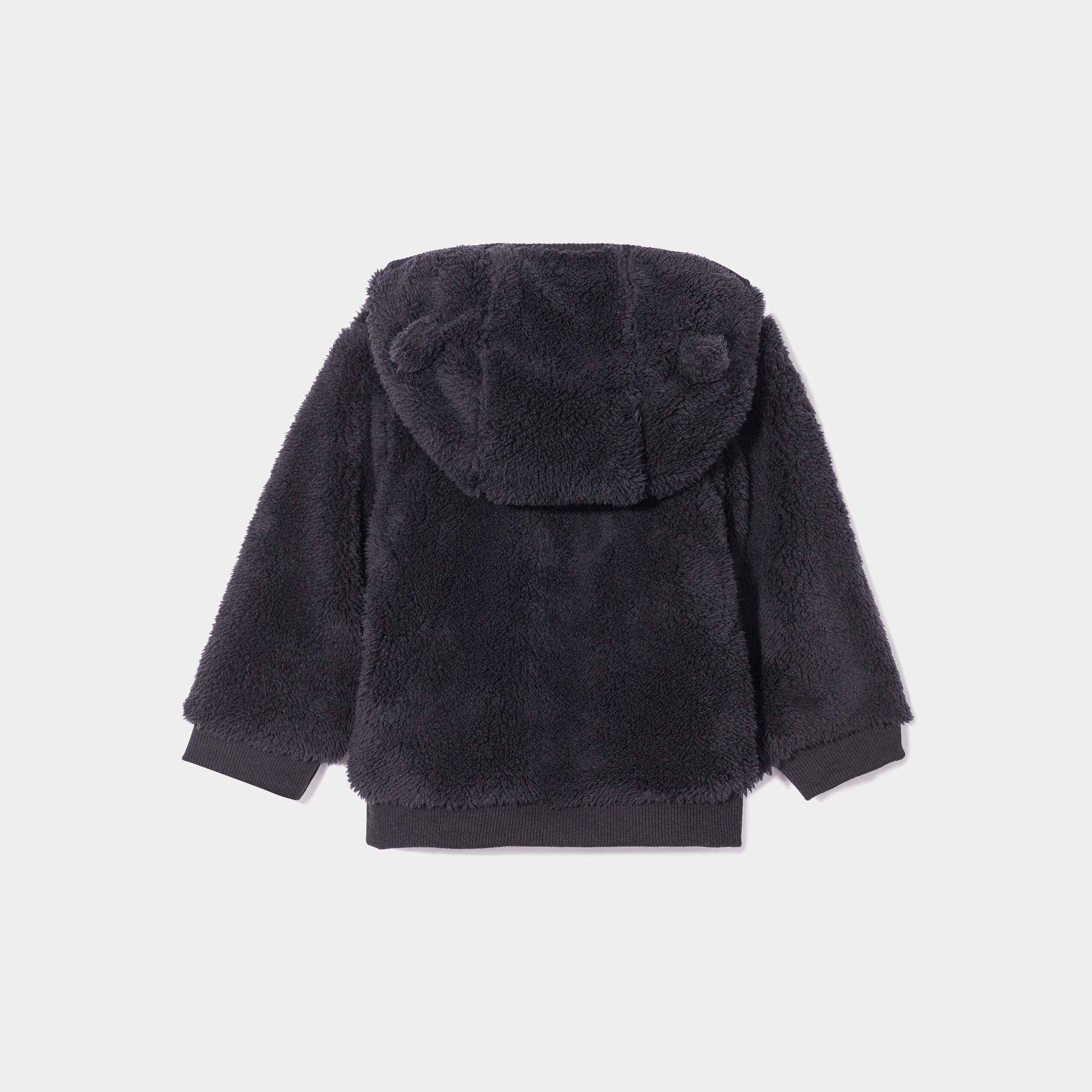 Gilet fausse fourrure zippé à capuche gris foncé bébé garçon | La Halle