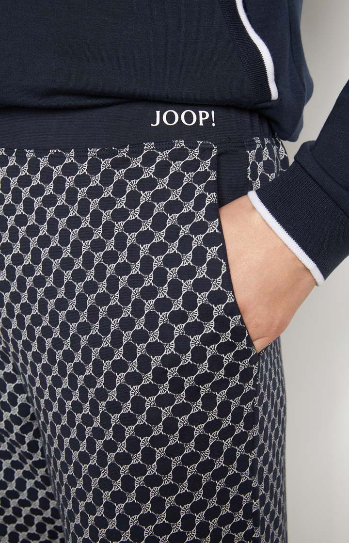 Loungewear Hose in Midnight-Blau gemustert