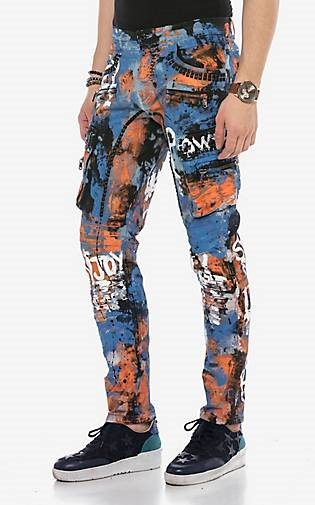 Cipo & Baxx Jeans mit Farbspritzer-Details