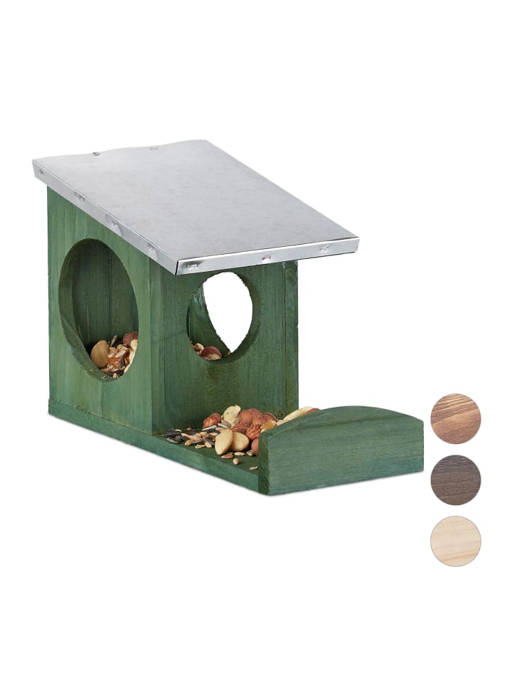relaxdays Eichhörnchen Futterhaus in Dunkelgrün günstig kaufen onesize