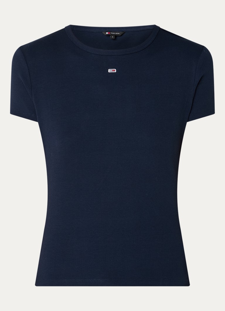 Tommy Hilfiger T-shirt with ribbed structure and logo embroidery