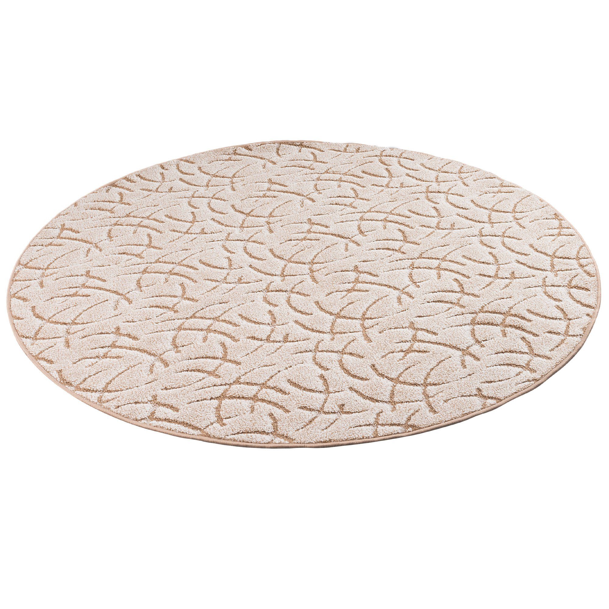 Hochflor-Teppich Konturenschnitt Hochflor Teppich Frieda Rund, Snapstyle, Rund, Höhe: 10 mm