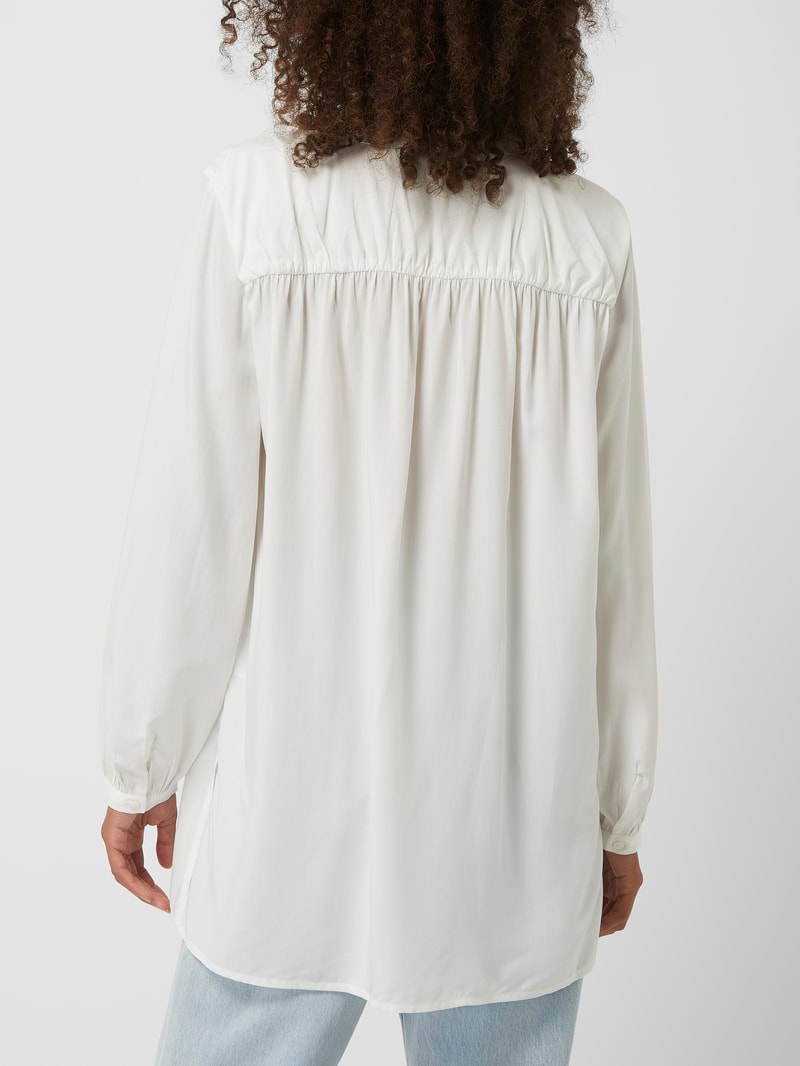 Longbluse aus Viskose-Lyocell-Mix in weiß