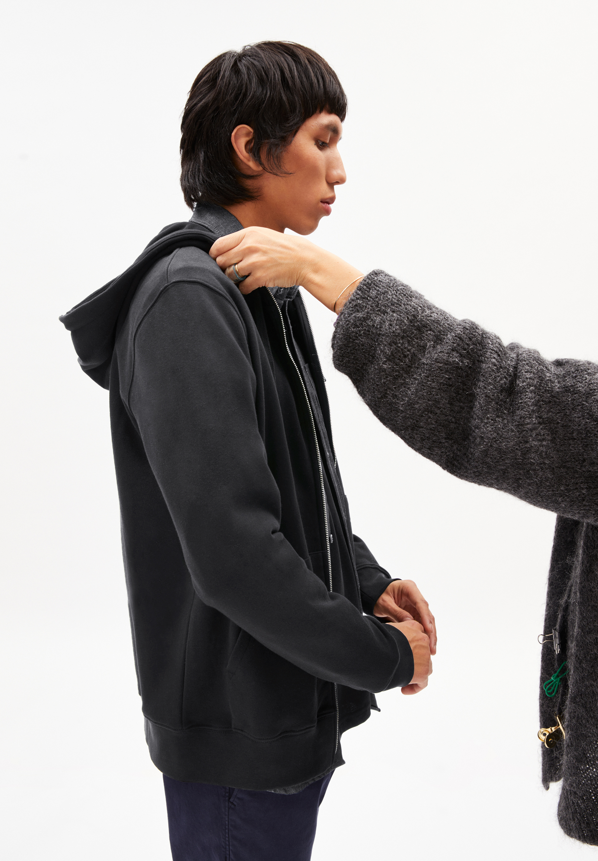 Sweatjacke Regular Fit aus Bio-Baumwoll Mix