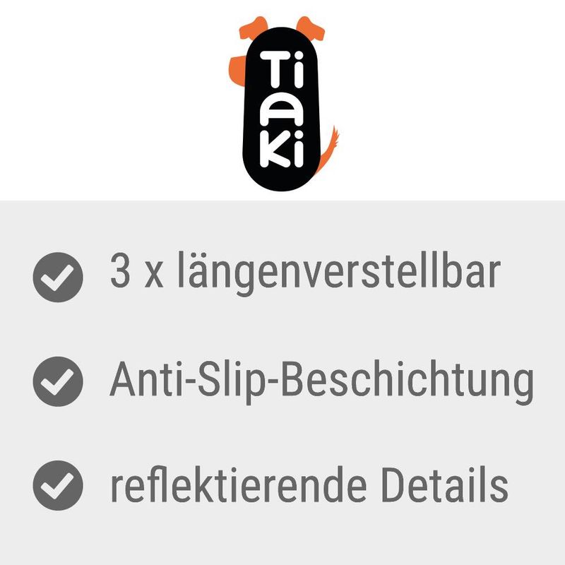 TIAKI Hundeleine Reflective Rubber, grau zu TOP-Preisen | bitiba