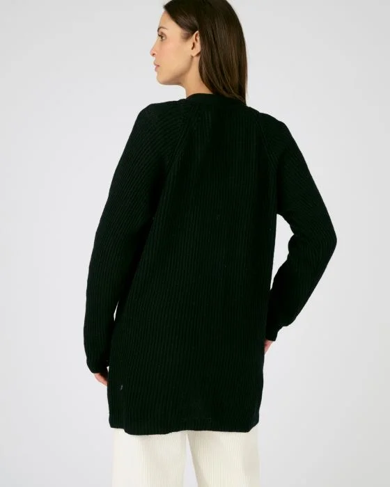 Gilet long mélange laine