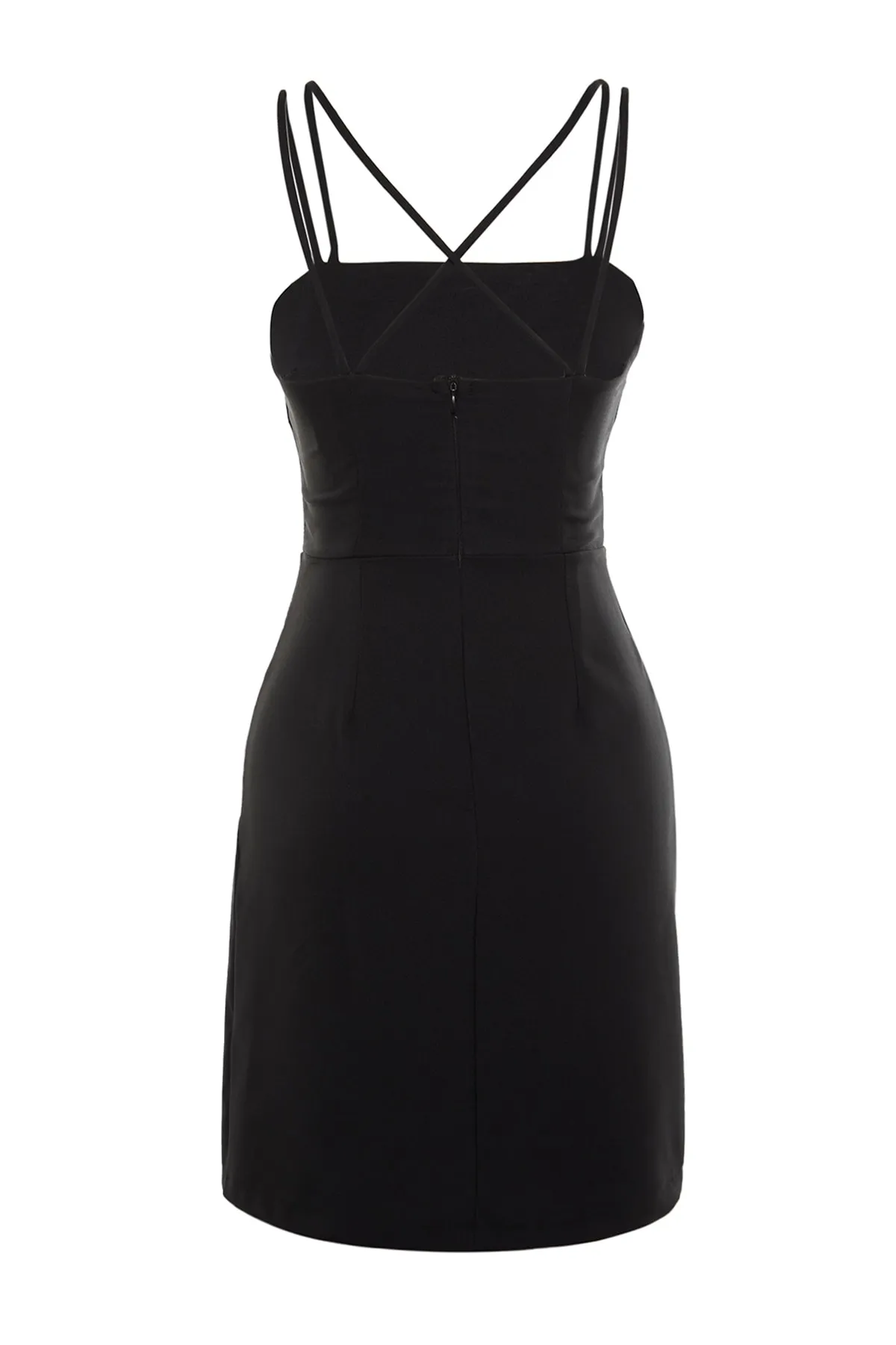 Trendyol Collection  Schwarzes, elegantes Abendkleid mit Trägern TPRSS21EL0093