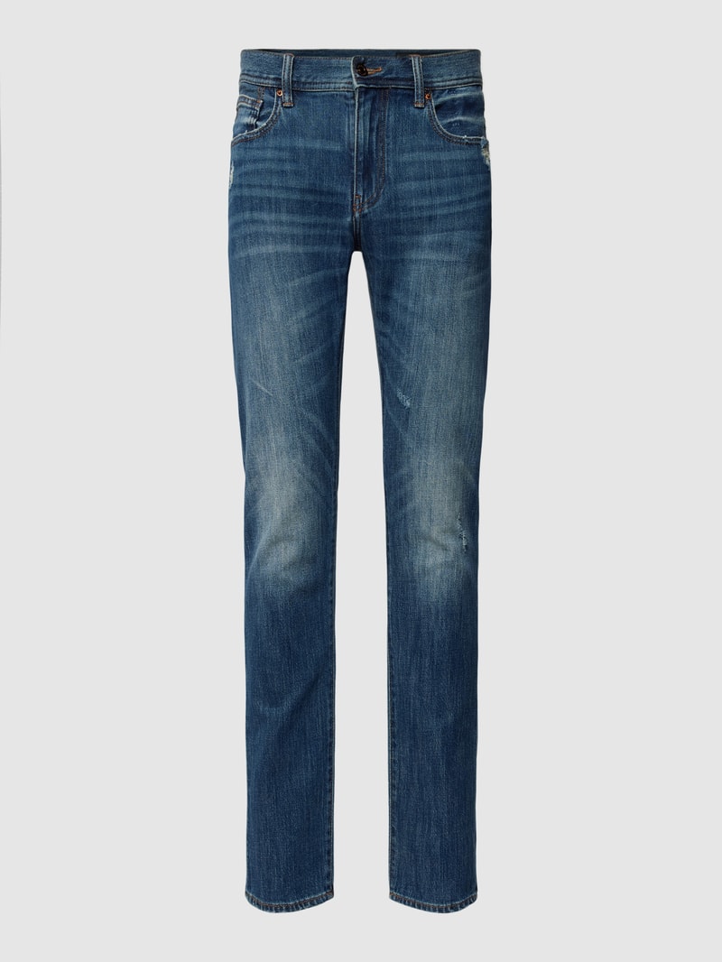 Slim Fit Jeans im Used-Look in blau
