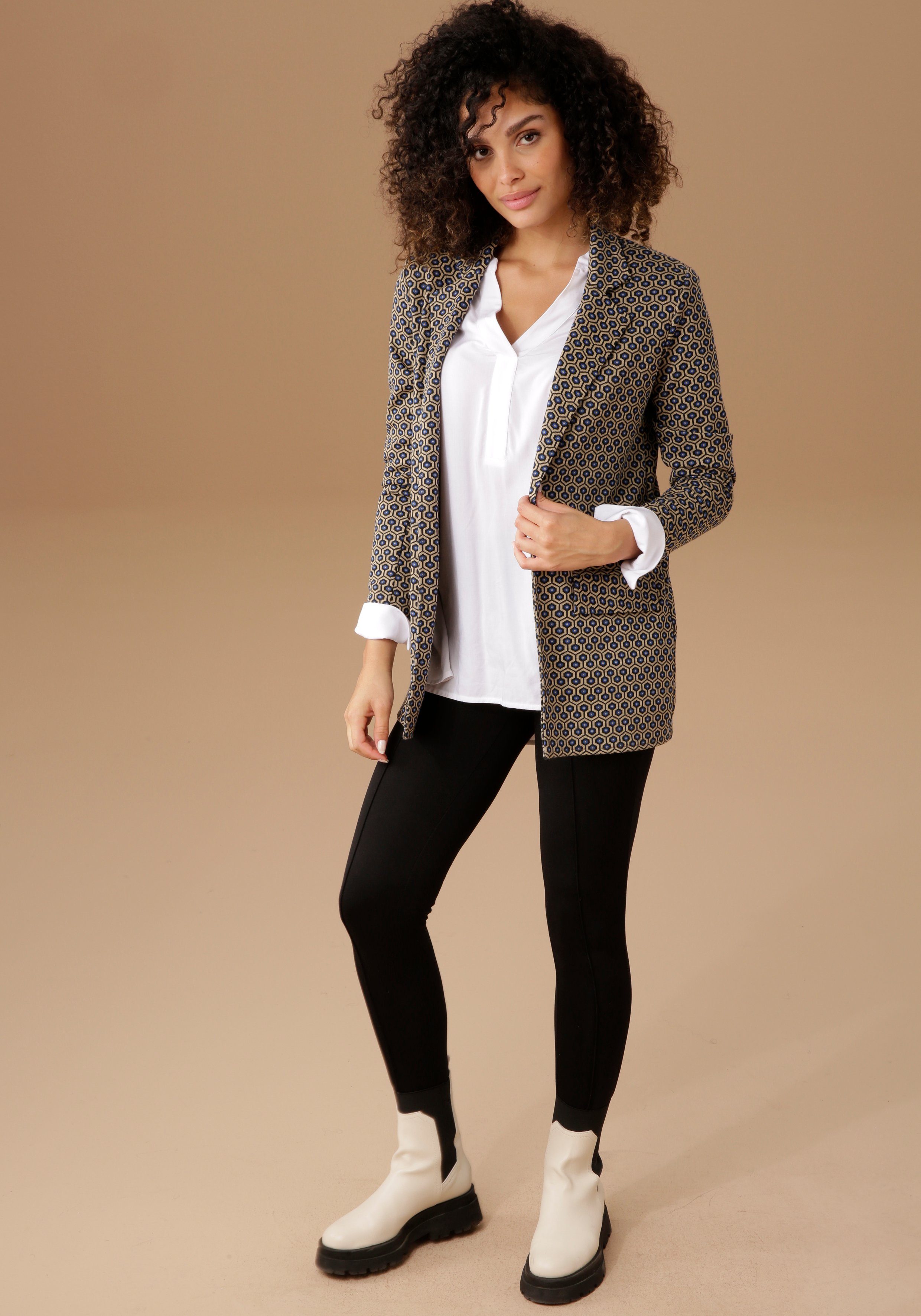 Aniston SELECTED Longblazer mit Schulterpolstern