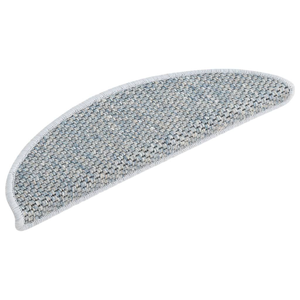 Stufenmatte Treppenmatten Selbstklebend Sisal-Optik 15 Stk. 56x17x3cm Blau, vidaXL, Rechteckig, Höhe: 0.53 mm