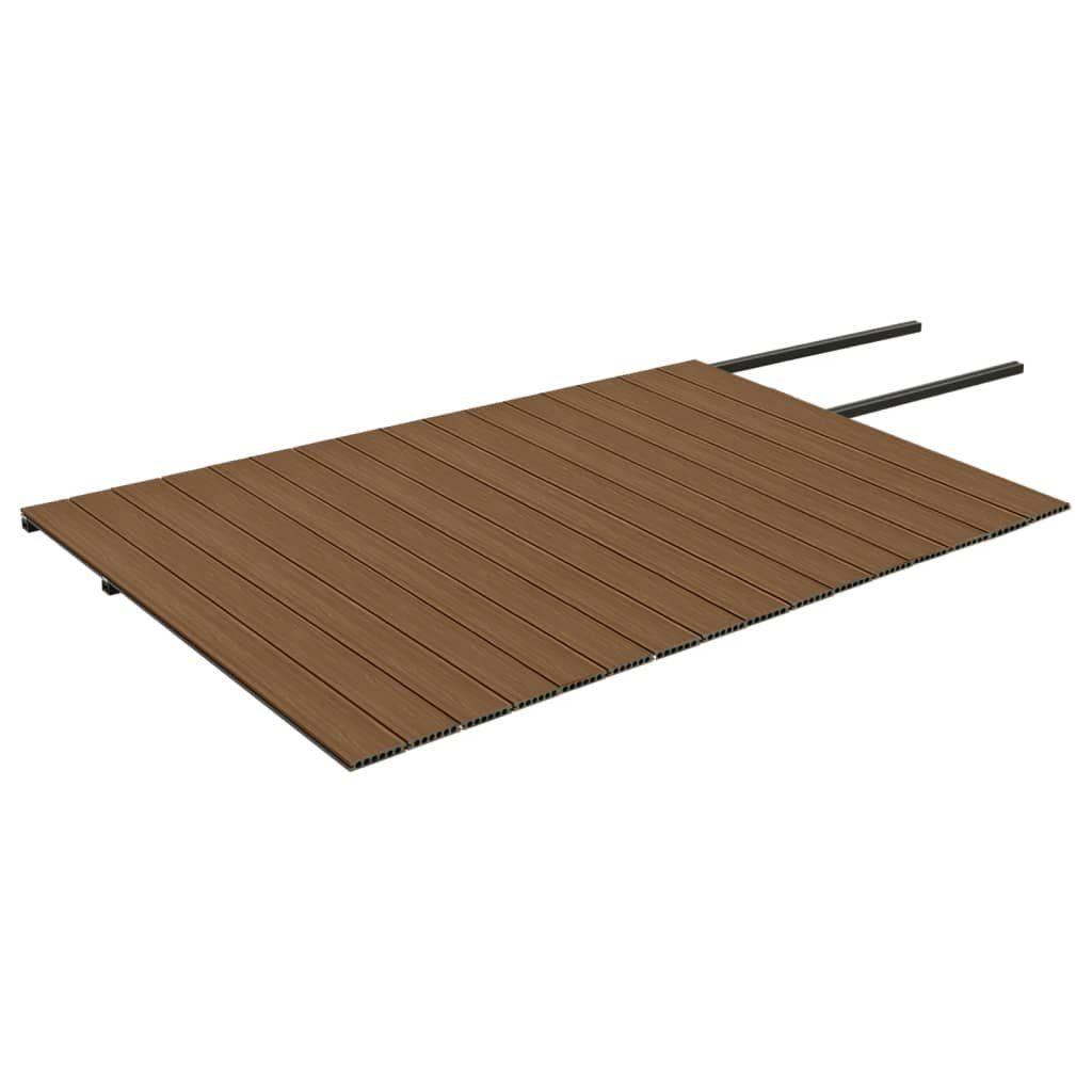 Teppichboden WPC Terrassendielen mit Zubehör Braun und Grau 40 m² 4 m, vidaXL