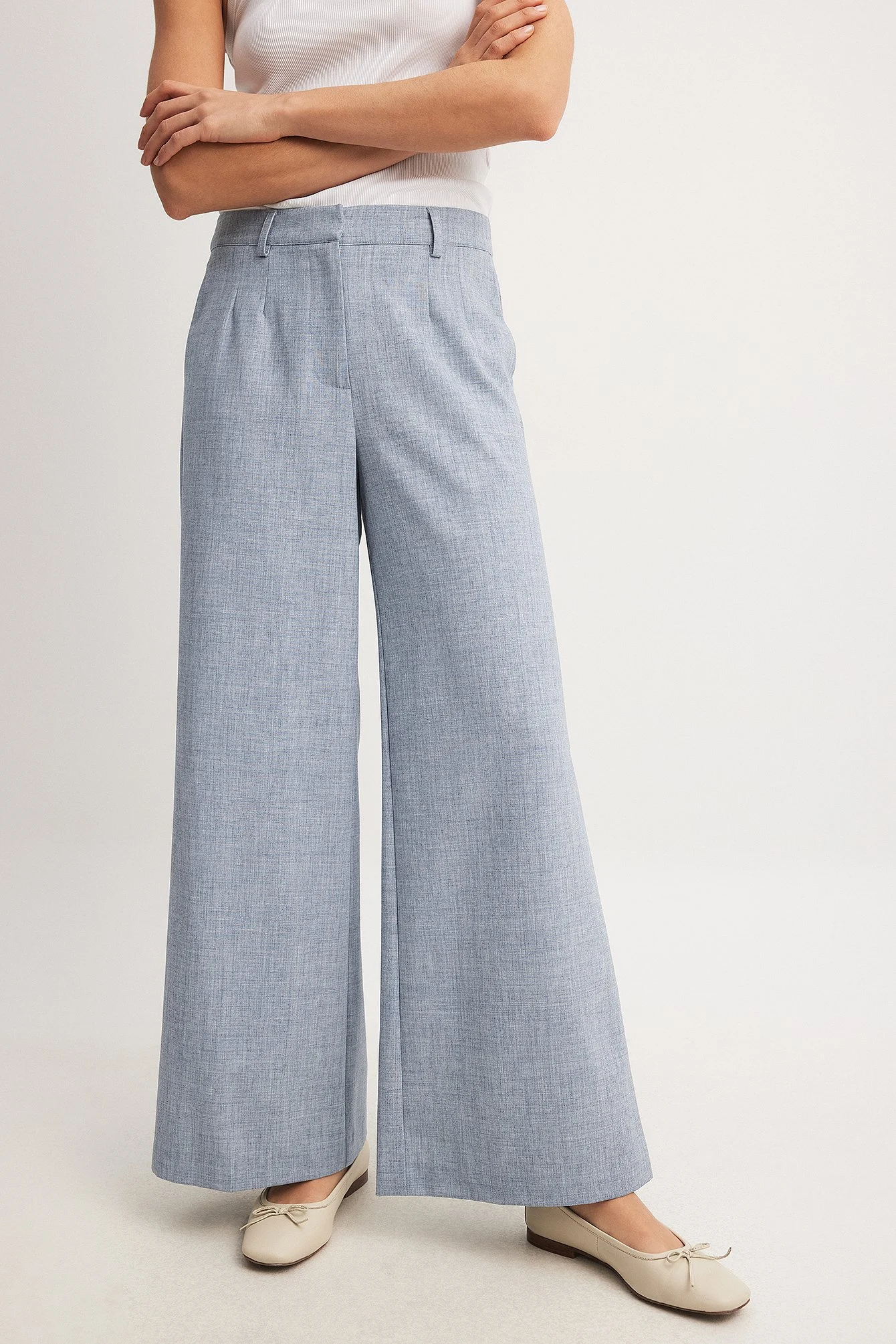 Melange-Anzughose mit mittlerer Taille