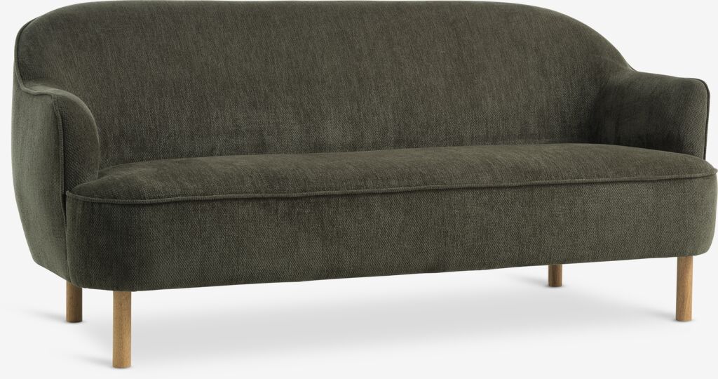 BREDAL BREDAL 2,5-seters sofa i olivengrønn/eik