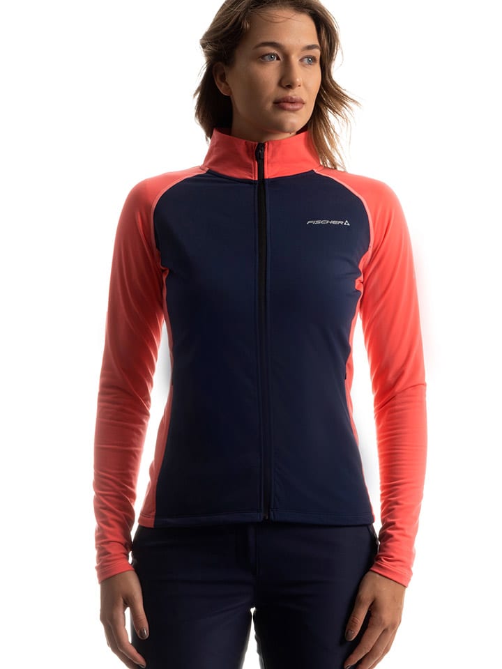 Fischer Fleecejacke in Dunkelblau/ Rot günstig kaufen