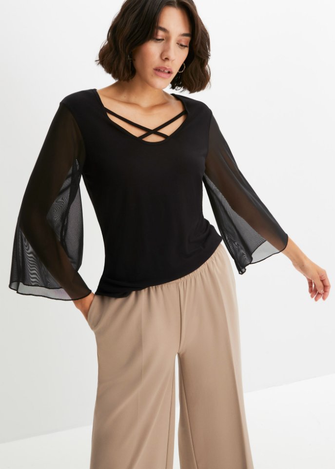 Shirt mit Mesh-Ärmeln