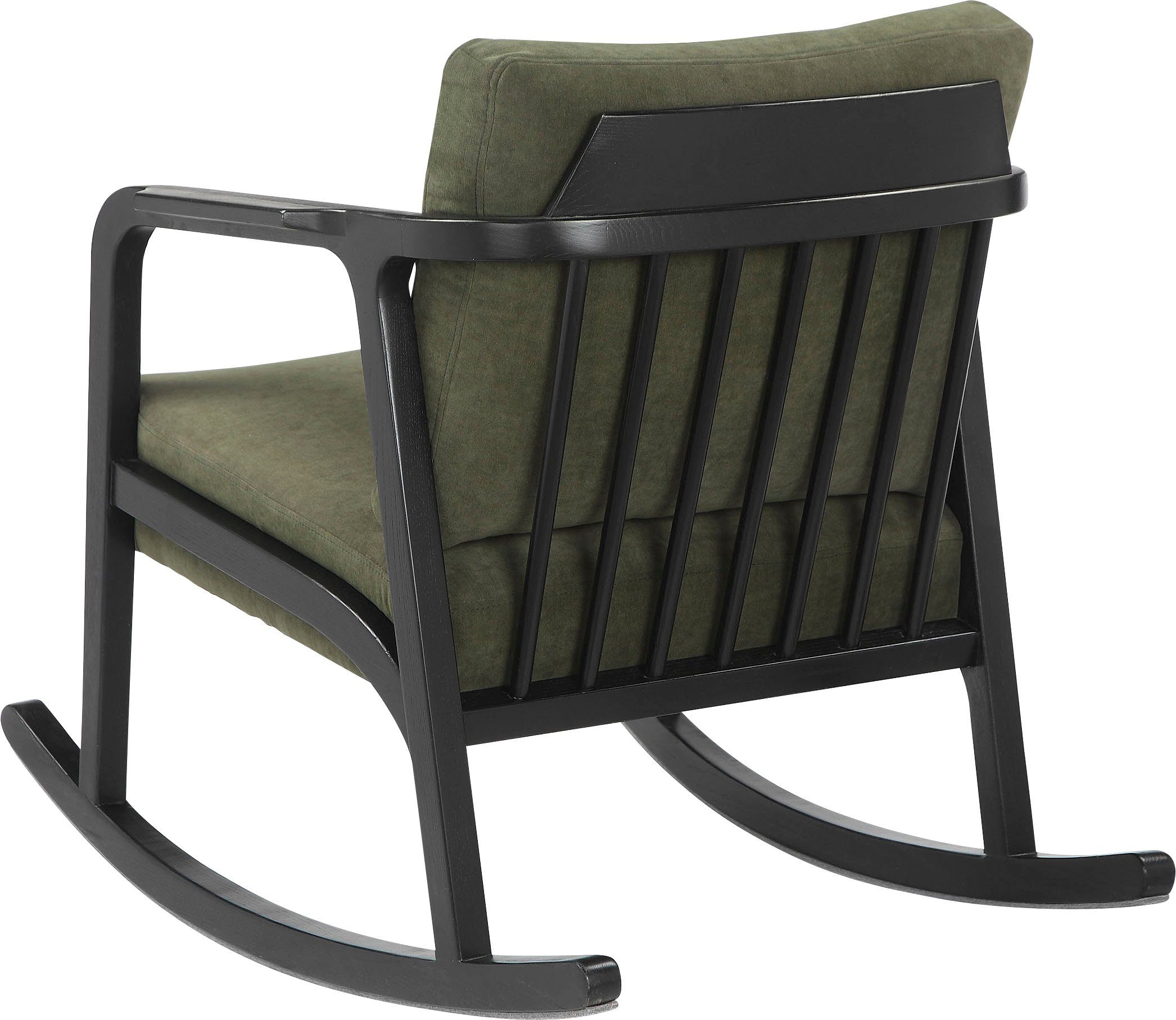 Guido Maria Kretschmer Home&Living Schaukelstuhl Mette, Stuhlbeine aus Eschenholz, in zwei Bezugsqualitäten, Sitzhöhe 52 cm
