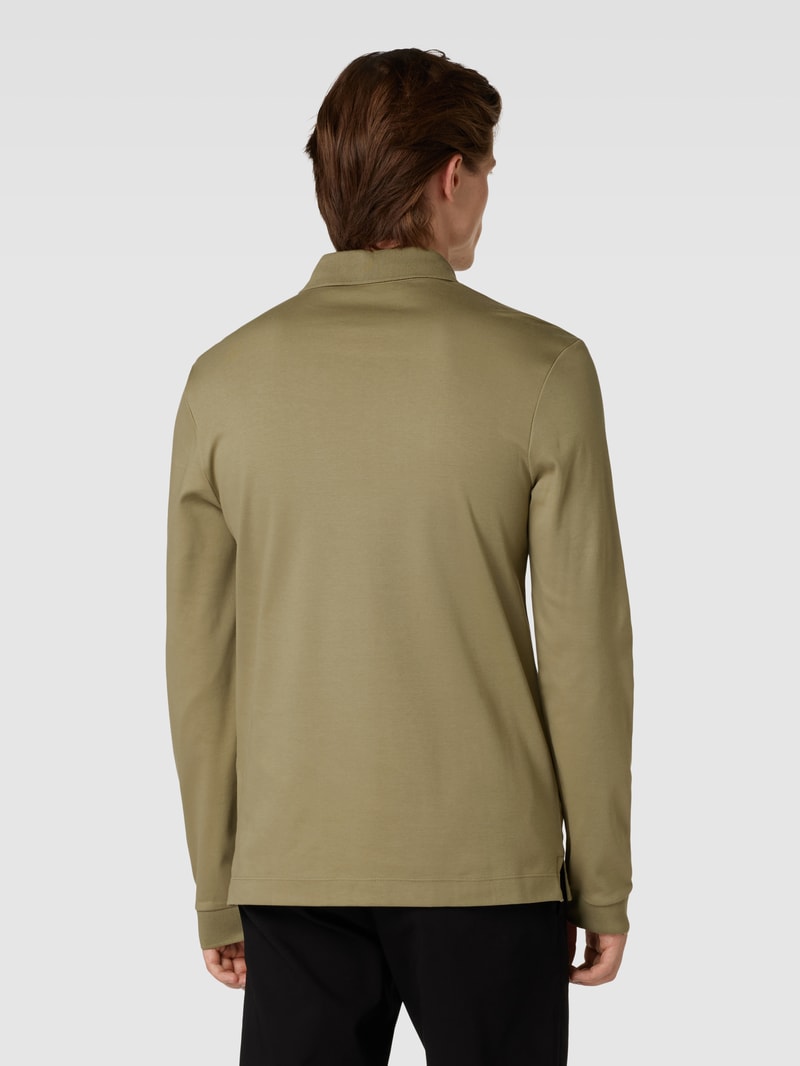 Poloshirt mit Label-Detail Modell 'PADO' in schilf