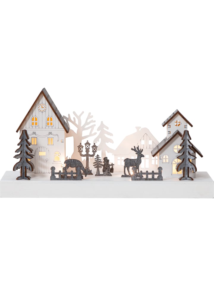 STAR Trading LED Winterdorf Fauna, 3D, Holz, braun-weiß in Weiß günstig kaufen onesize