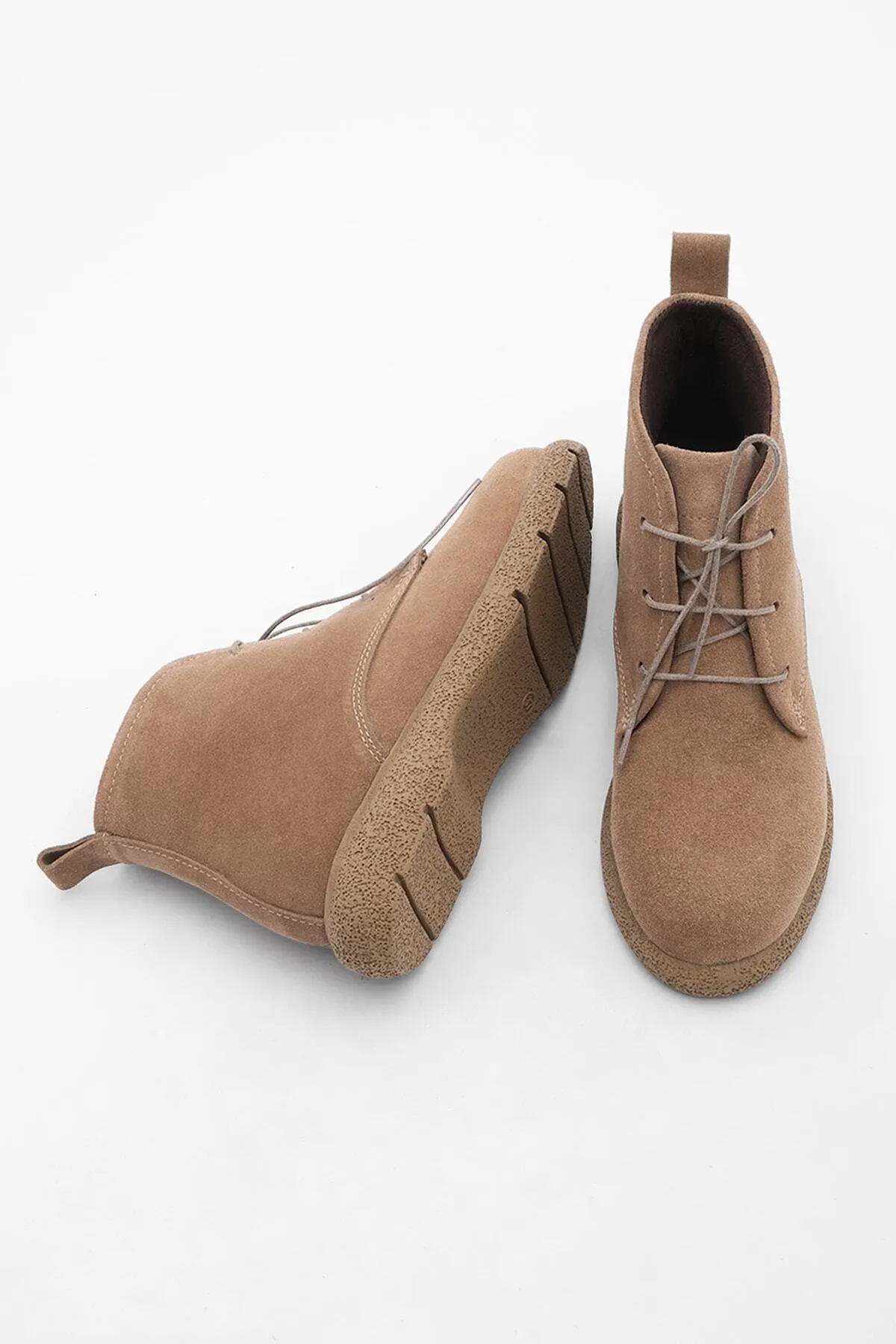 Marjin  Damen Stiefeletten aus echtem Leder Doles Tan Wildleder