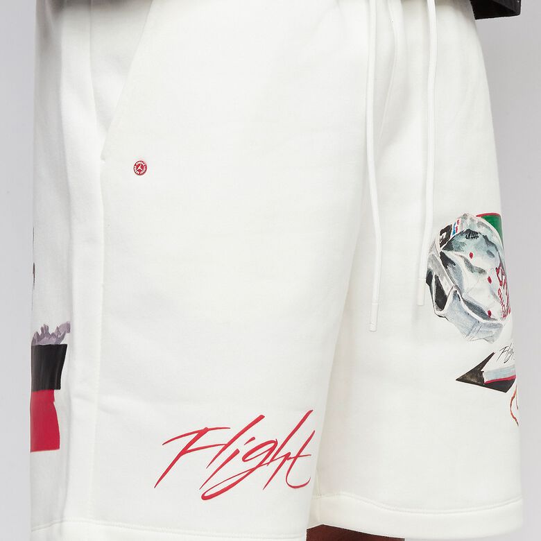 NIKE Flight Artist Fleece Shorts sail/black/university red