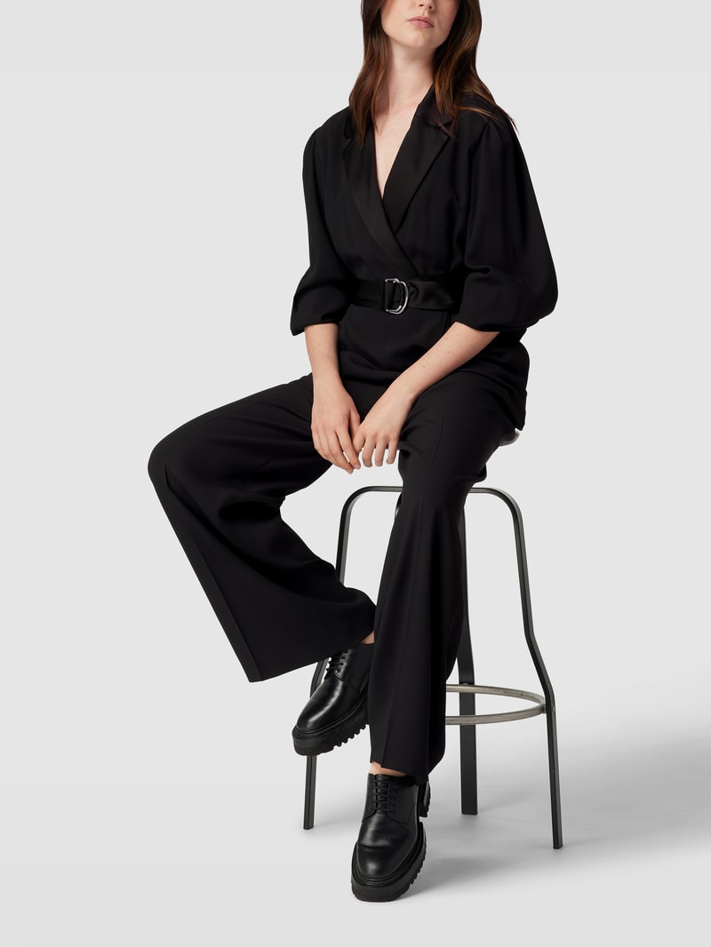 Jumpsuit mit Stoffgürtel Modell 'Duxea' in schwarz