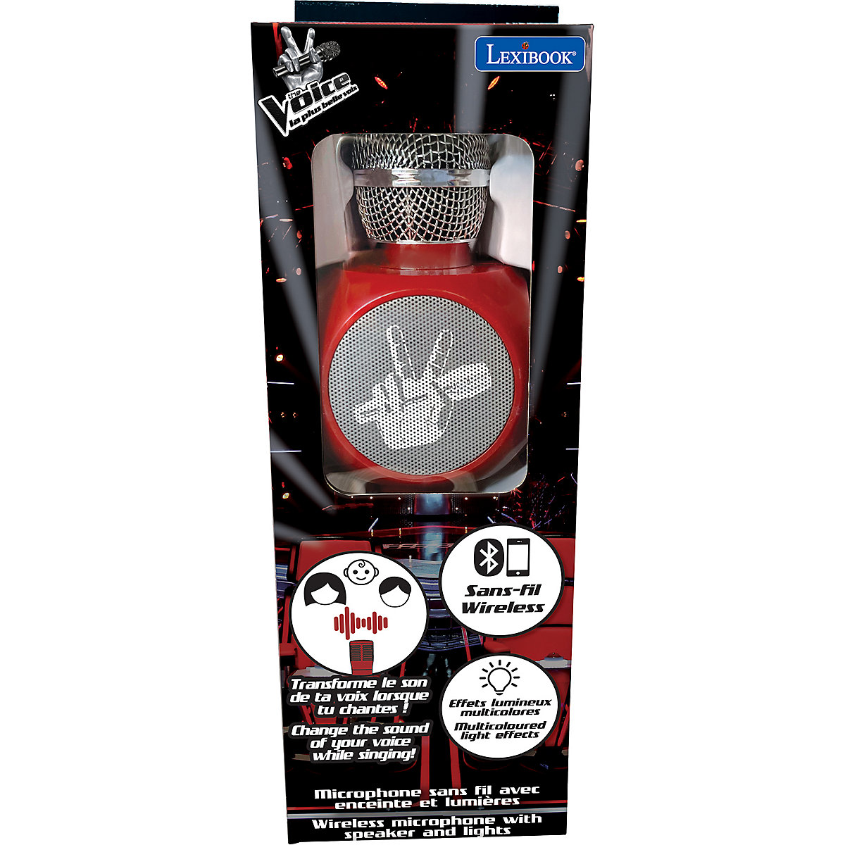 The Voice Funkmikrofon mit Lautsprecher und Lichtern, Bluetooth®, Voic
