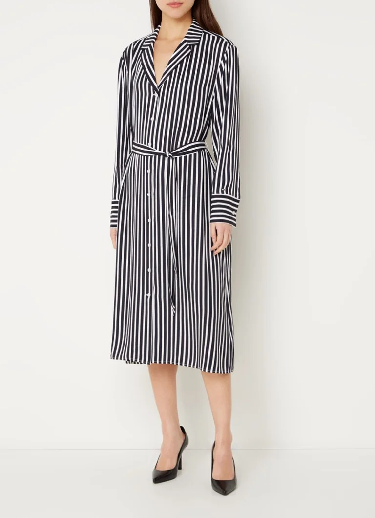 Rochie cămașă cu dungi, de la Tommy Hilfiger, cu curea.