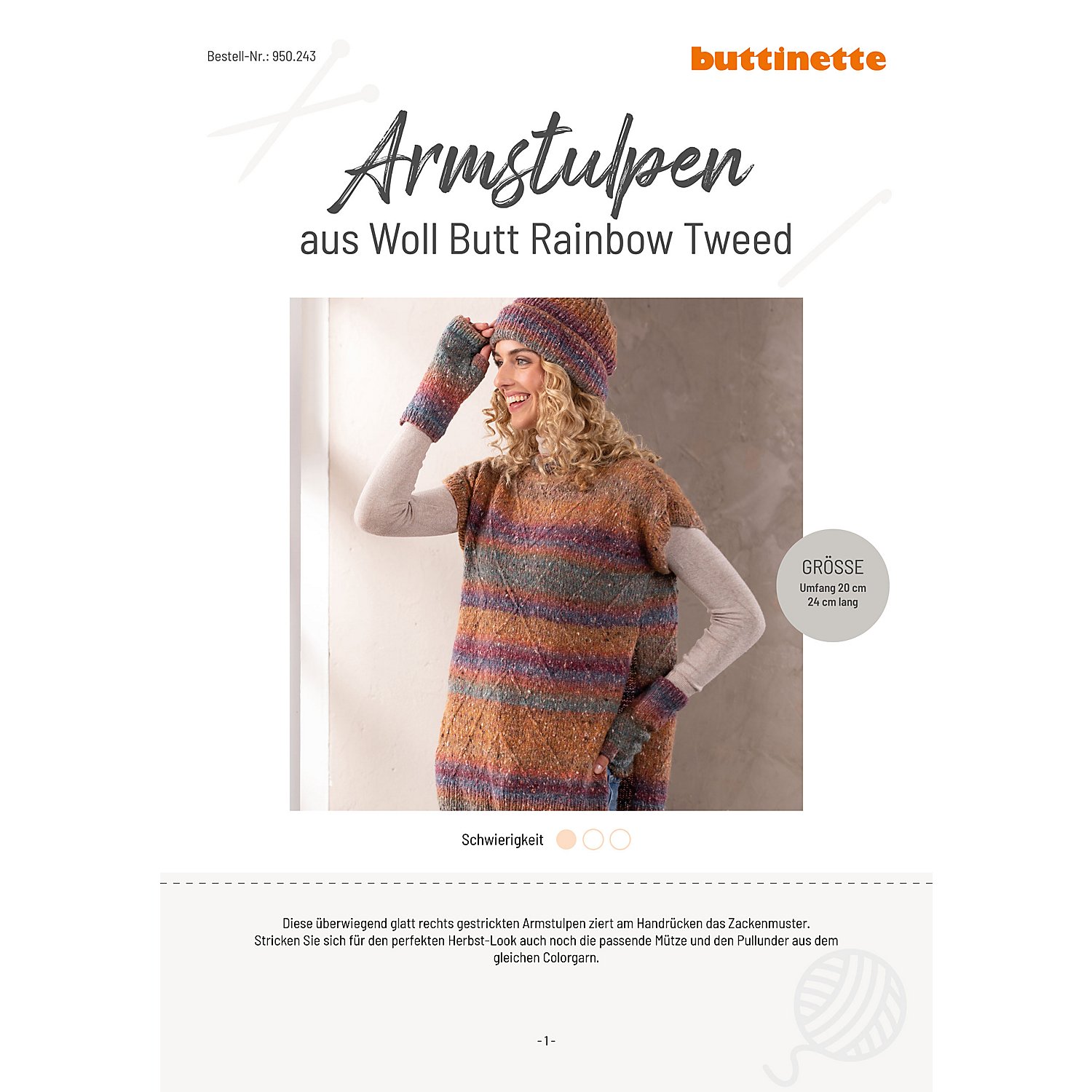 Strickanleitung – Armstulpen aus Woll Butt Rainbow Tweed
