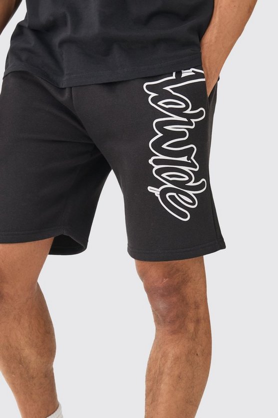 Lockere Shorts mit Worldwide-Print