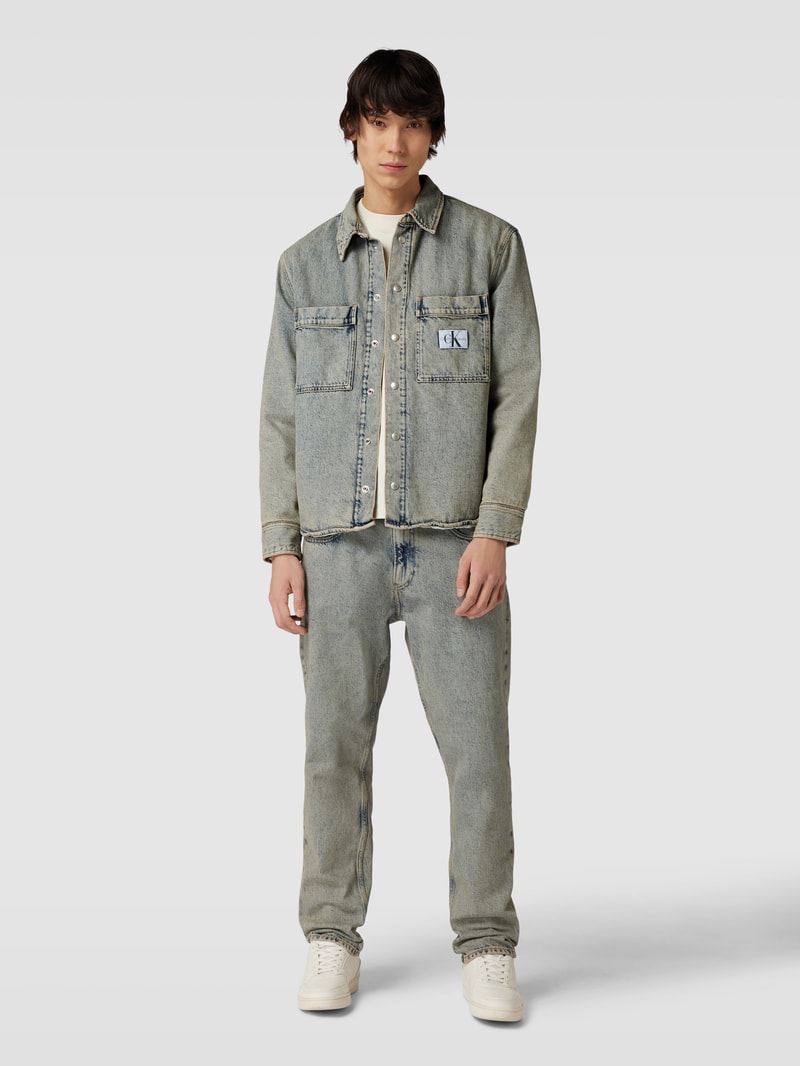 Regular Fit Freizeithemd in Denim-Optik in jeans