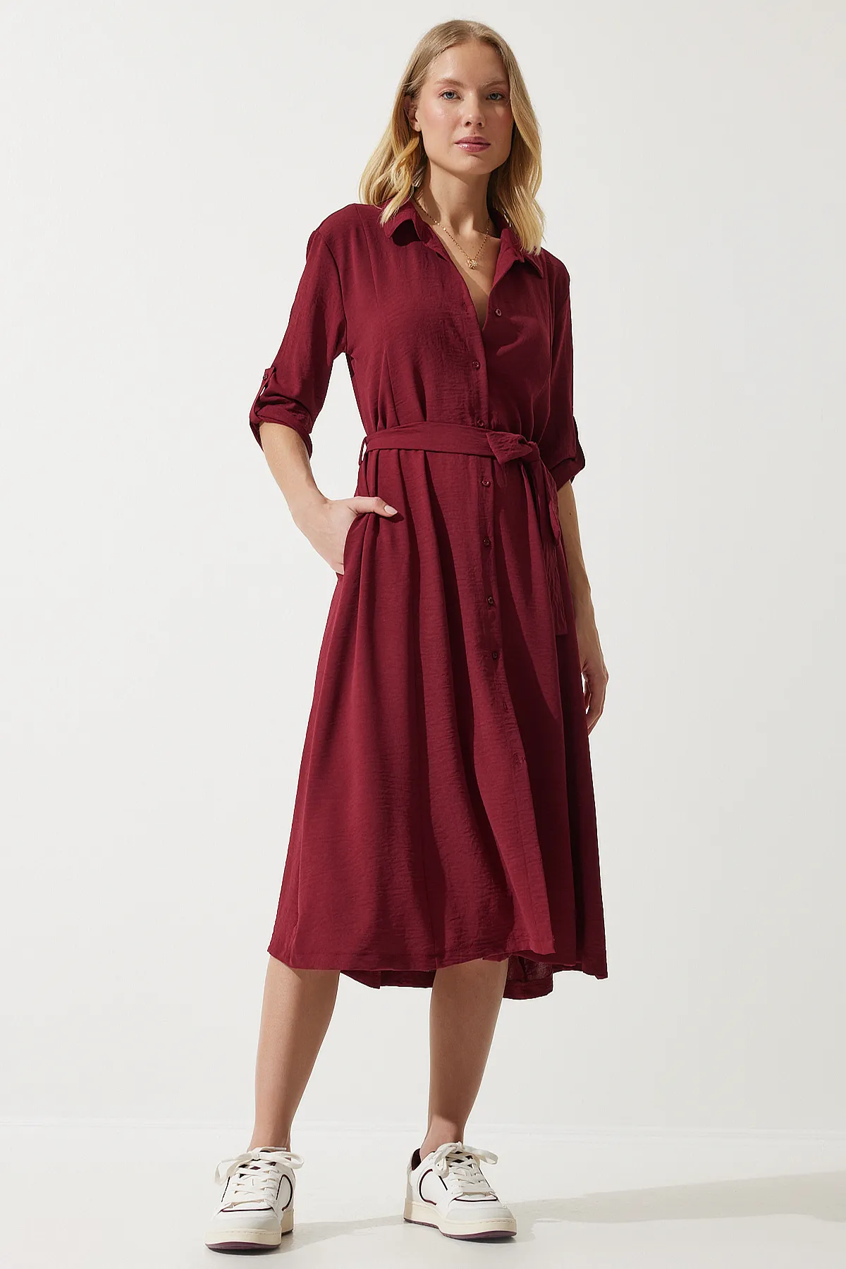 Happiness İstanbul  Kleid - Bordeaux - A-Linie