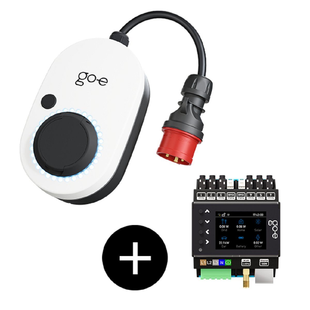 go-e Mobil, Stationär Elektroauto-Ladestation Solar Set Gemini Flex 11kW und Controller, 11kW / 16A, 3, 1-St., RFID-Funktion, OCCP